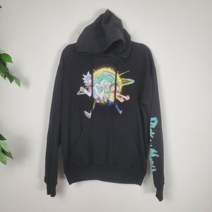 Adult Swim Rick & Morty Anime Men's Medium Black  Hoodie -